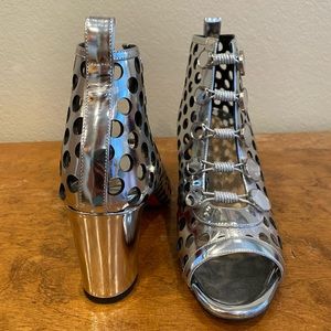 Christian Louboutin silver heel sandals